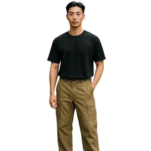 Carhartt Pants Mens 32x30 Dark Khaki Relaxed Fit Straight Canvas Cargo Work Pant - Picture 1 of 12